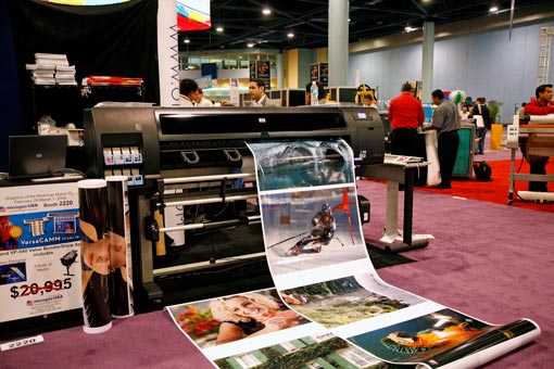 HP Designjet Z-6100 water-based ink at Graphics of Americas 2008, list wide-formatprinter review 