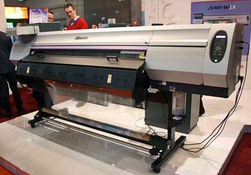 Mimaki JV400-130LX latex ink printer launched at FESPA Digital 2012 Barcelona offers competition for HP Designjet L26500 latex ink printer.